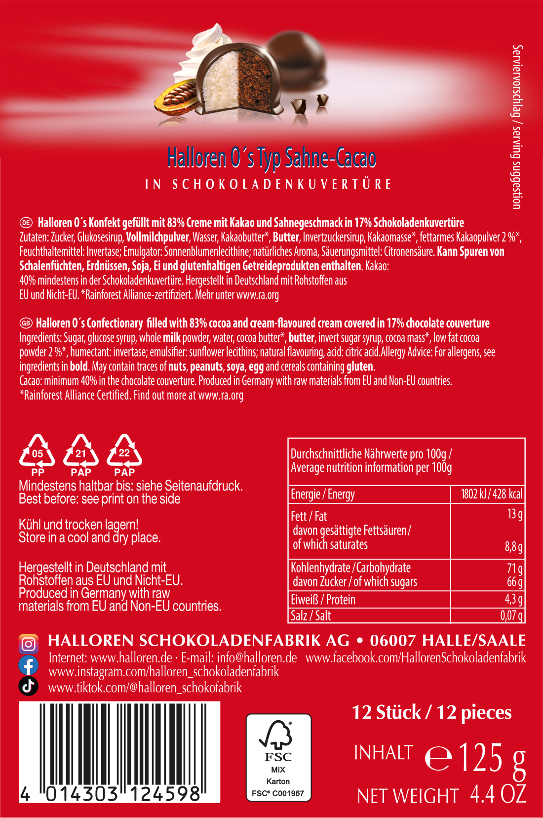 Classic Sahne-Cacao Halloren O's