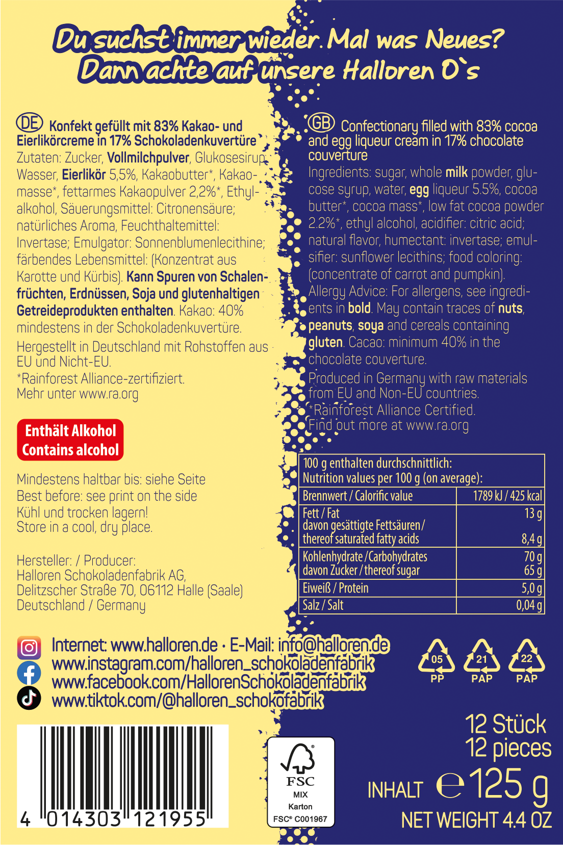 Schoko & Eierlikör Halloren O's