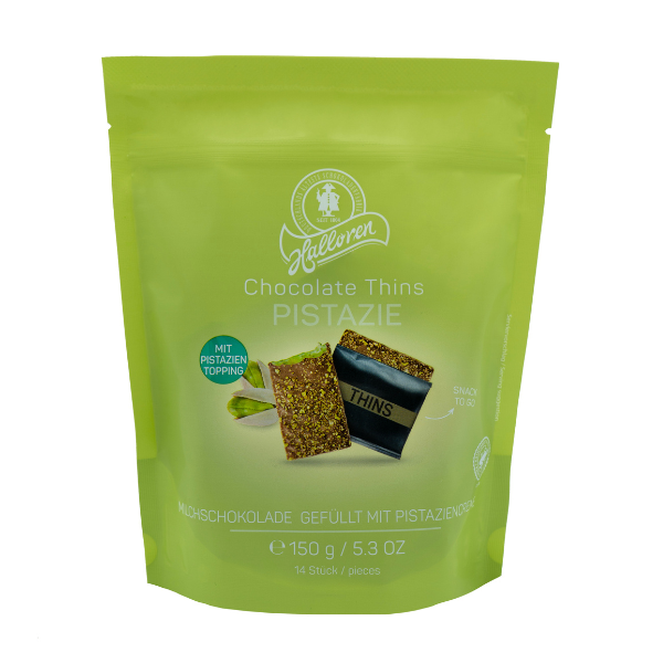 Halloren Chocolate Thins Pistazie - 150g Beutel