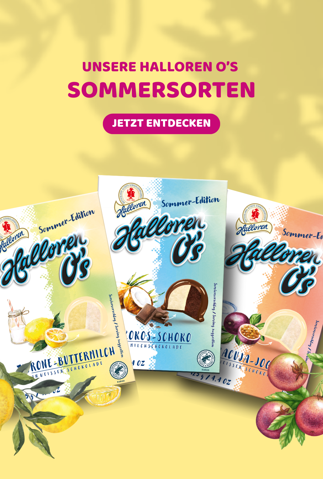 Schokolade, Sommersortiment, Halloren, Schokoladentafel, Fruchtig
