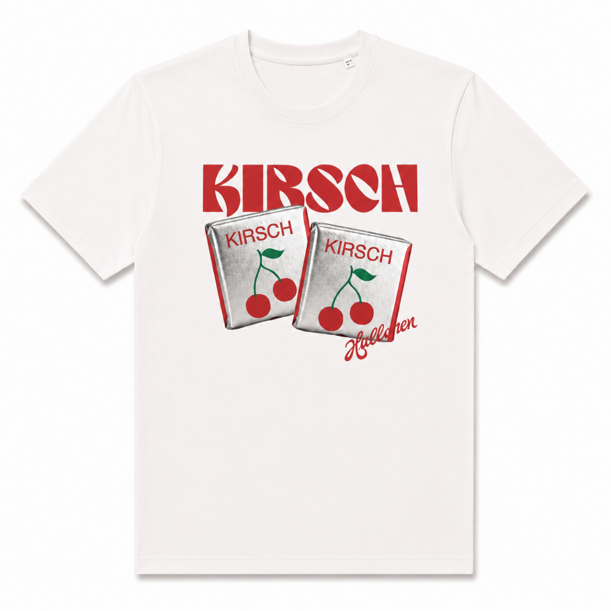 T-Shirt, Kirsch-Design, Kirschen, Print, Weiß